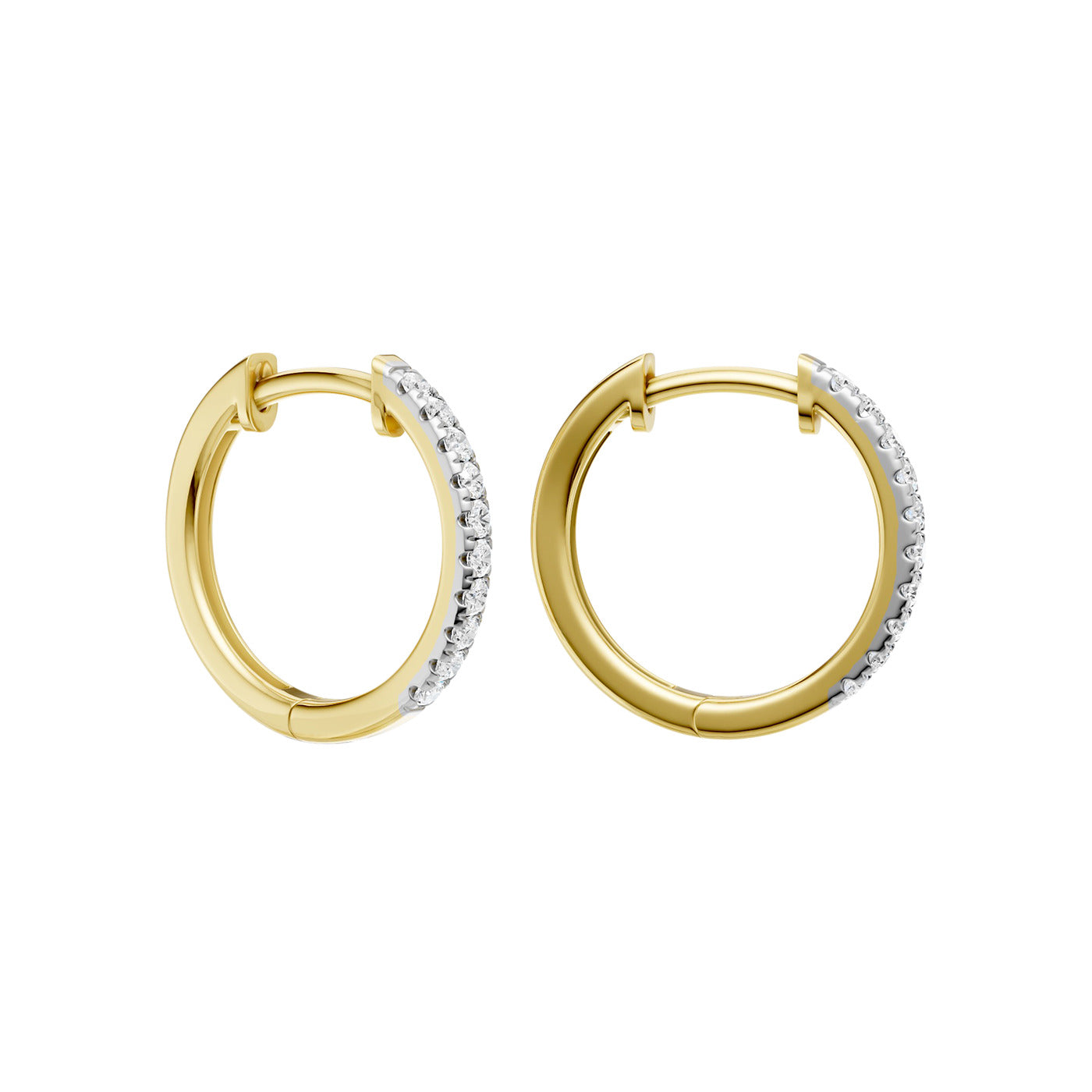 Lab-diamant creoler 0,20 ct F/VS – 9K gult gull