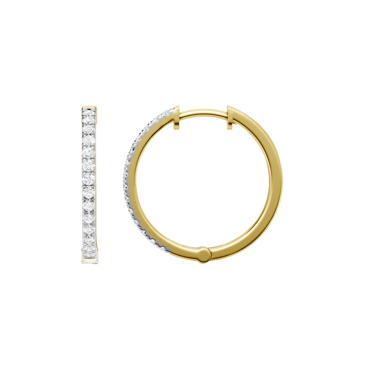 Lab-diamant creoler 0,33 ct F/VS – 9K gult gull
