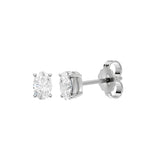 Lab-diamant ørestikker oval 0,50 ct F/VS – 9K hvitt gull