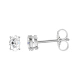 Lab-diamant ørestikker oval 0,50 ct F/VS – 9K hvitt gull