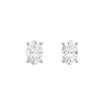 Lab-diamant ørestikker oval 0,50 ct F/VS – 9K hvitt gull