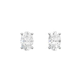 Lab-diamant ørestikker oval 0,50 ct F/VS – 9K hvitt gull