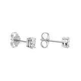 Lab-diamant ørestikker oval 0,50 ct F/VS – 9K hvitt gull