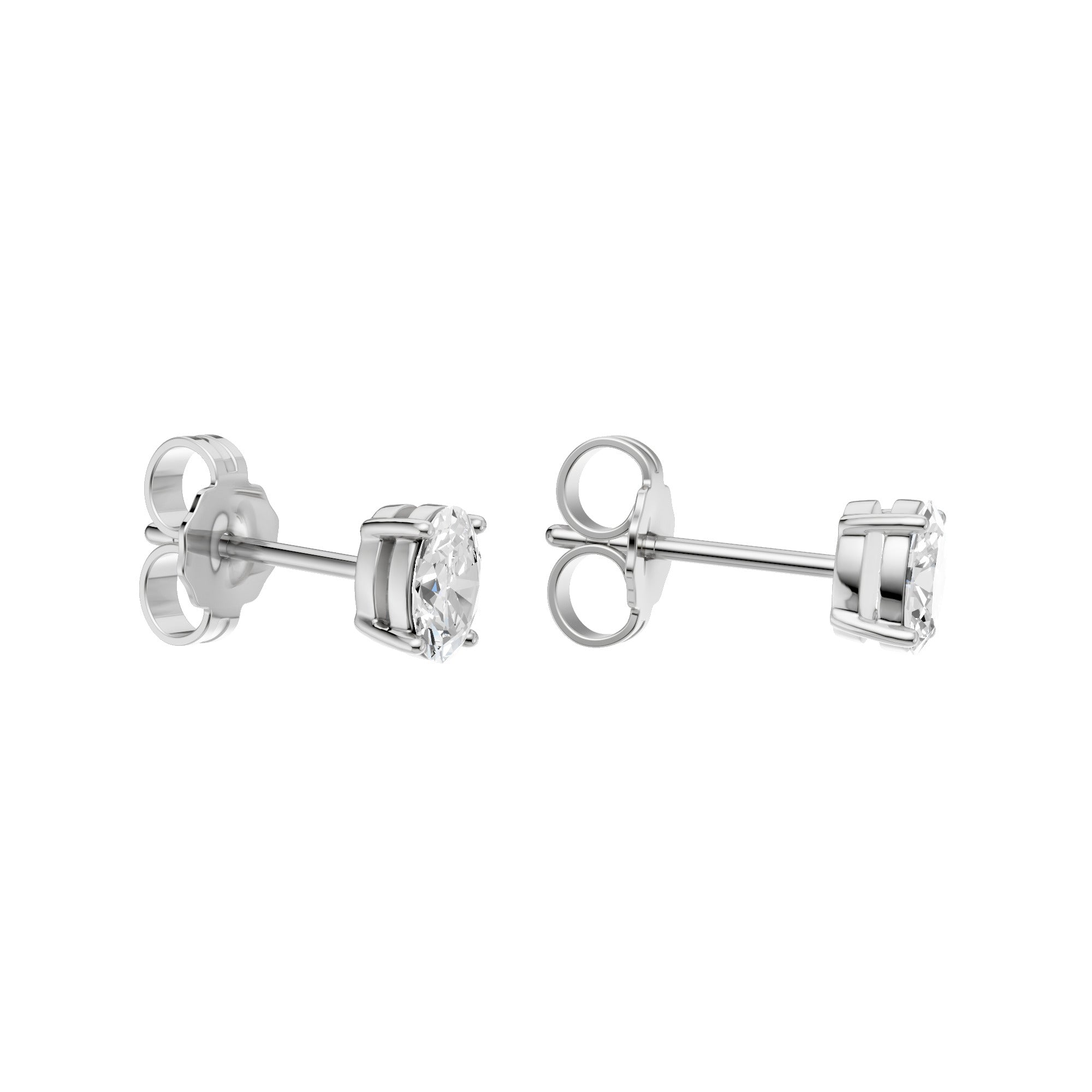 Lab-diamant ørestikker oval 0,50 ct F/VS – 9K hvitt gull