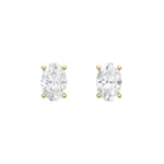Lab-diamant ørestikker oval 0,50 ct F/VS – 9K gult gull