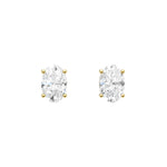 Lab-diamant ørestikker oval 0,80 ct F/VS – 9K gult gull