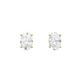 Lab-diamant ørestikker oval 0,80 ct F/VS – 9K gult gull