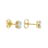 Lab-diamant ørestikker oval 0,80 ct F/VS – 9K gult gull