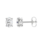 Lab-diamant ørestikker oval 1,00 ct F/VS – 9K hvitt gull