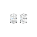 Lab-diamant ørestikker oval 1,00 ct F/VS – 9K hvitt gull