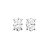 Lab-diamant ørestikker oval 1,00 ct F/VS – 9K hvitt gull