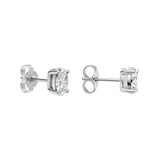 Lab-diamant ørestikker oval 1,00 ct F/VS – 9K hvitt gull