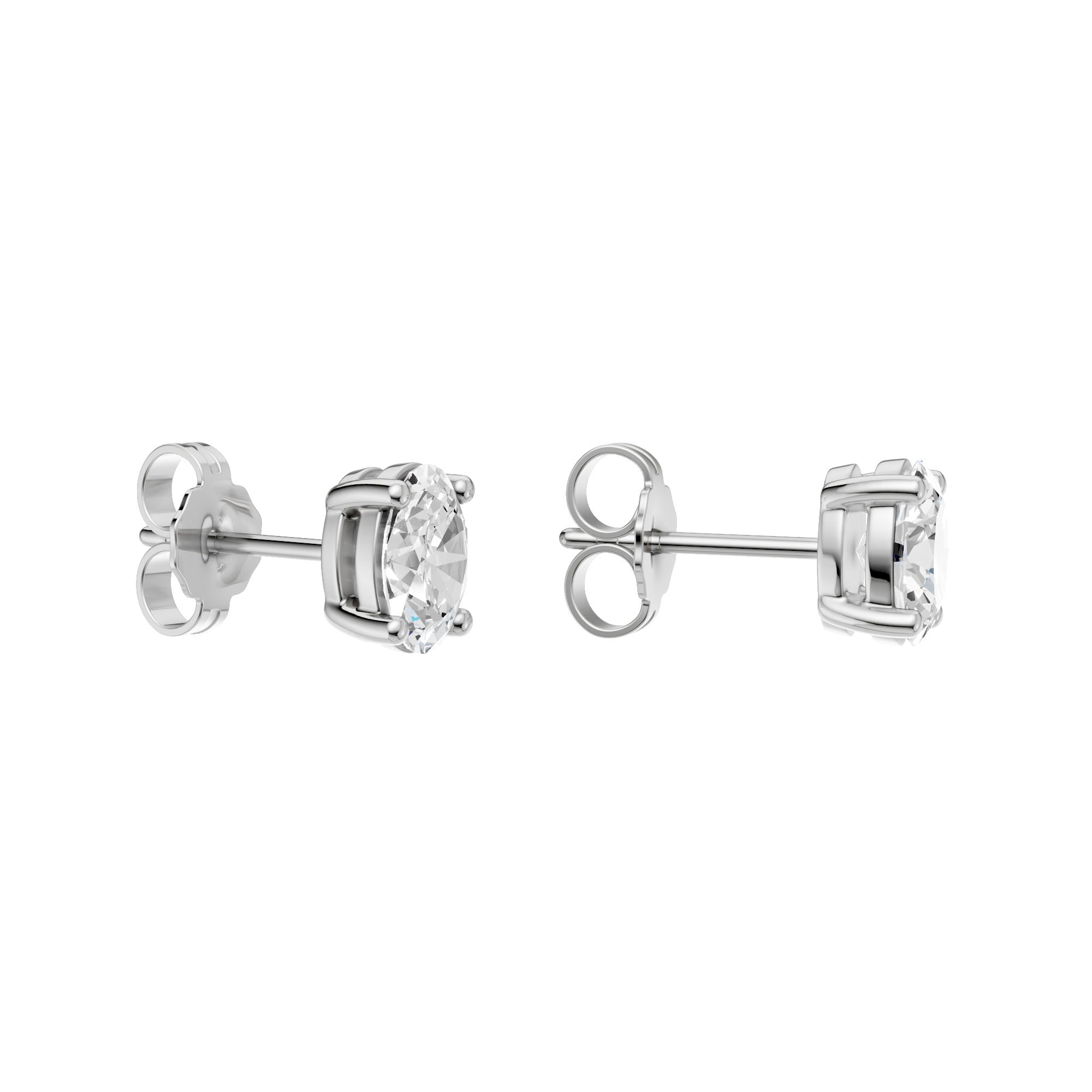 Lab-diamant ørestikker oval 1,00 ct F/VS – 9K hvitt gull