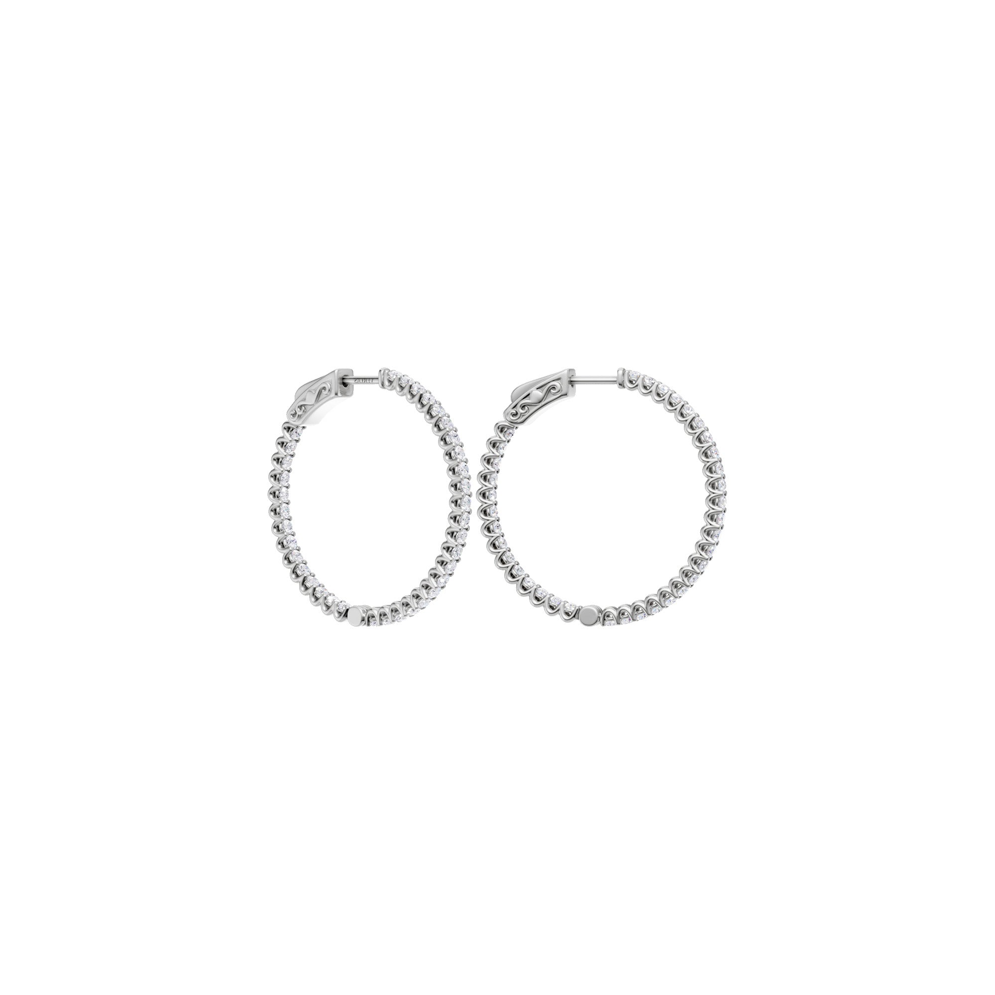 Lab-diamant creoler med pavé 1,00 ct F/VS – 9K hvitt gull
