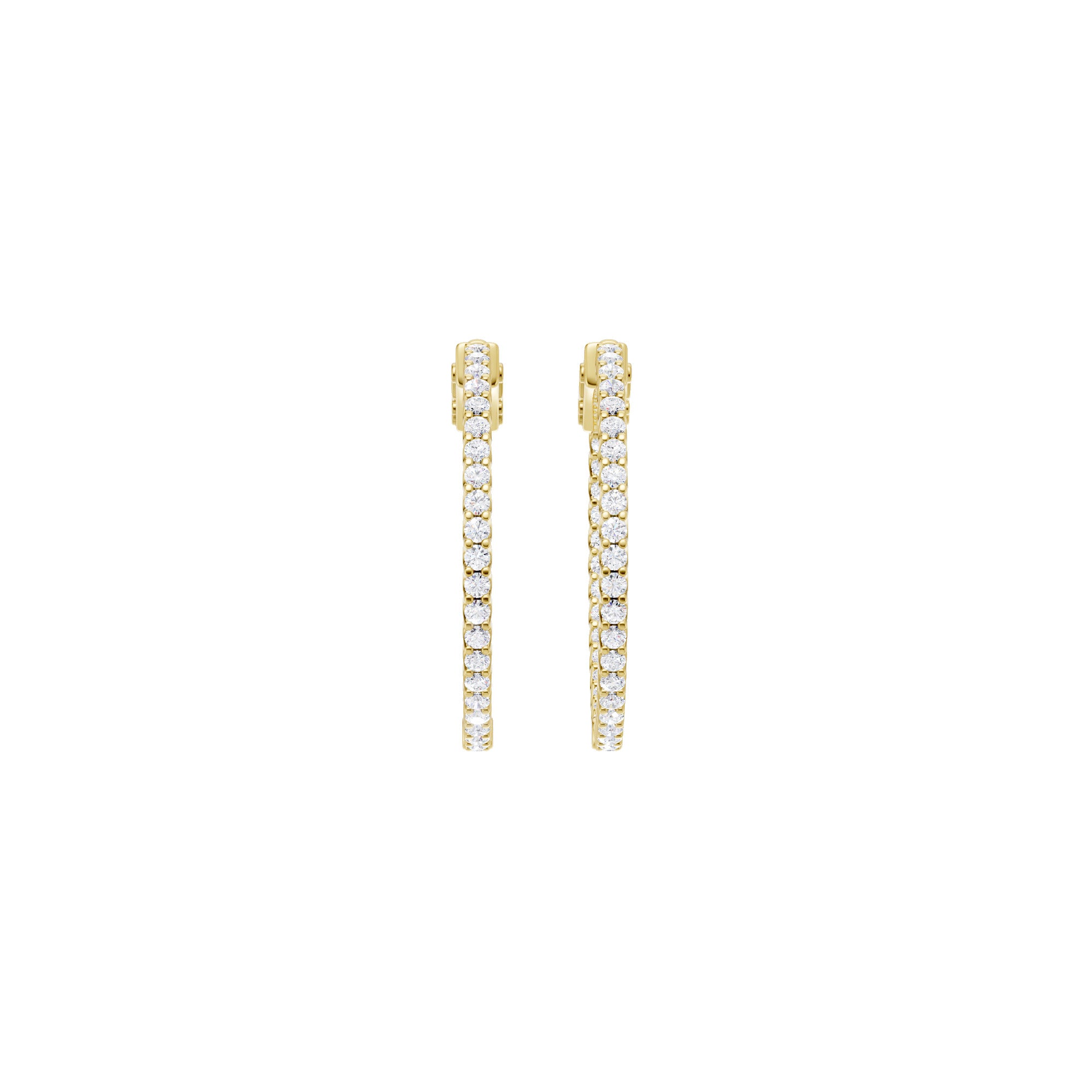 Lab-diamant creoler med pavé 1,00 ct F/VS – 9K gult gull