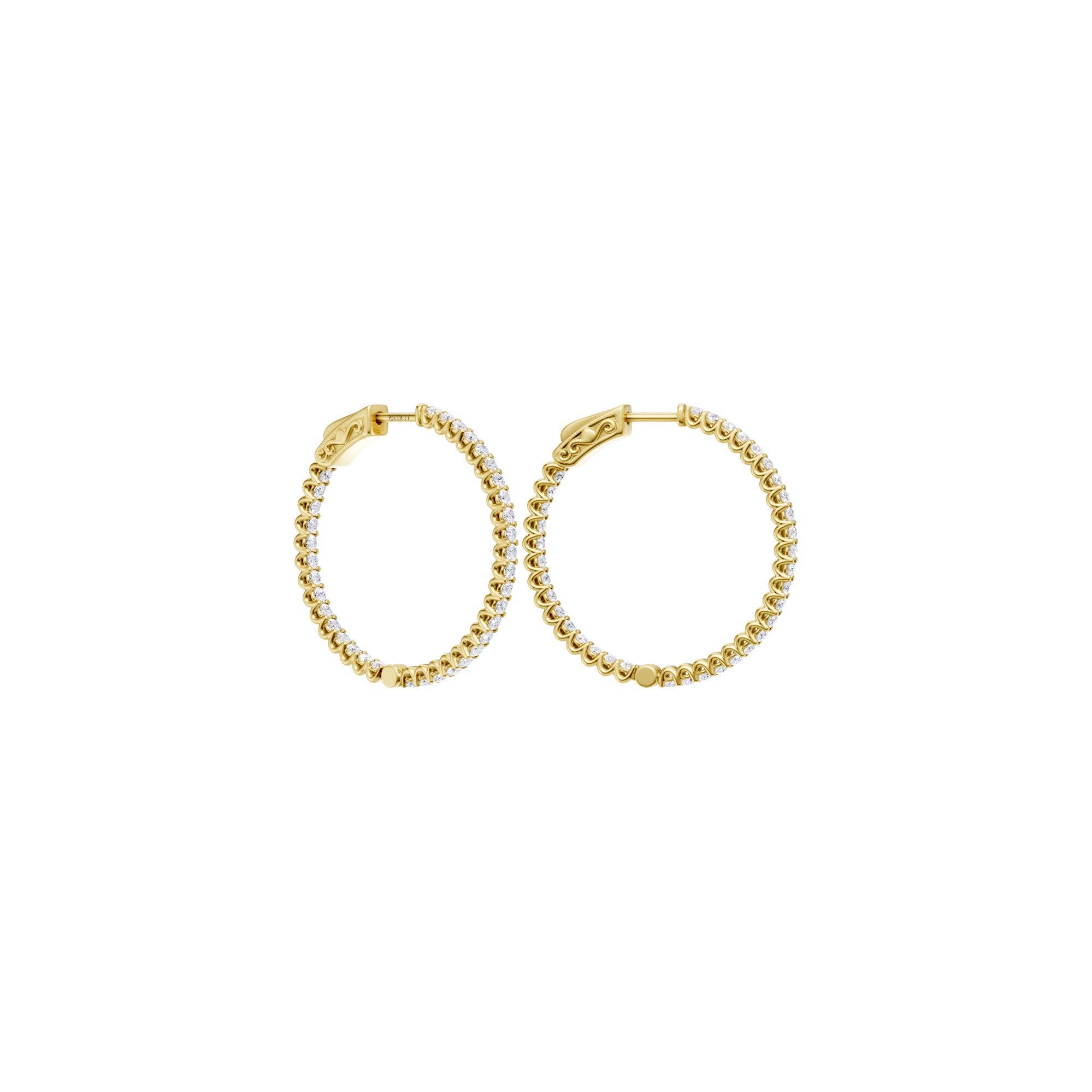 Lab-diamant creoler med pavé 1,00 ct F/VS – 9K gult gull