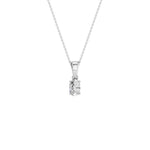 Lab-diamant anheng oval 0,25 ct F/VS – 9K hvitt gull