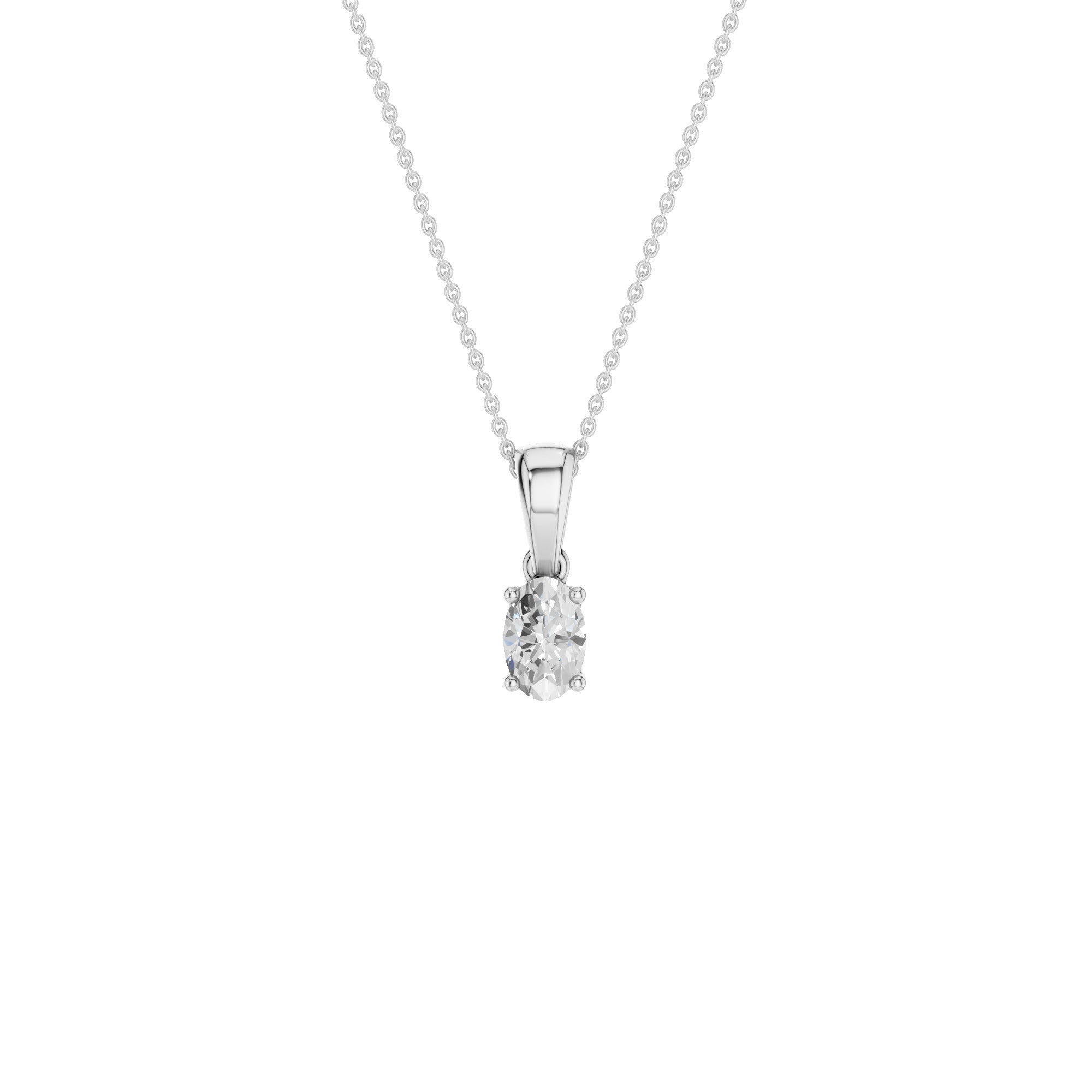 Lab-diamant anheng oval 0,25 ct F/VS – 9K hvitt gull