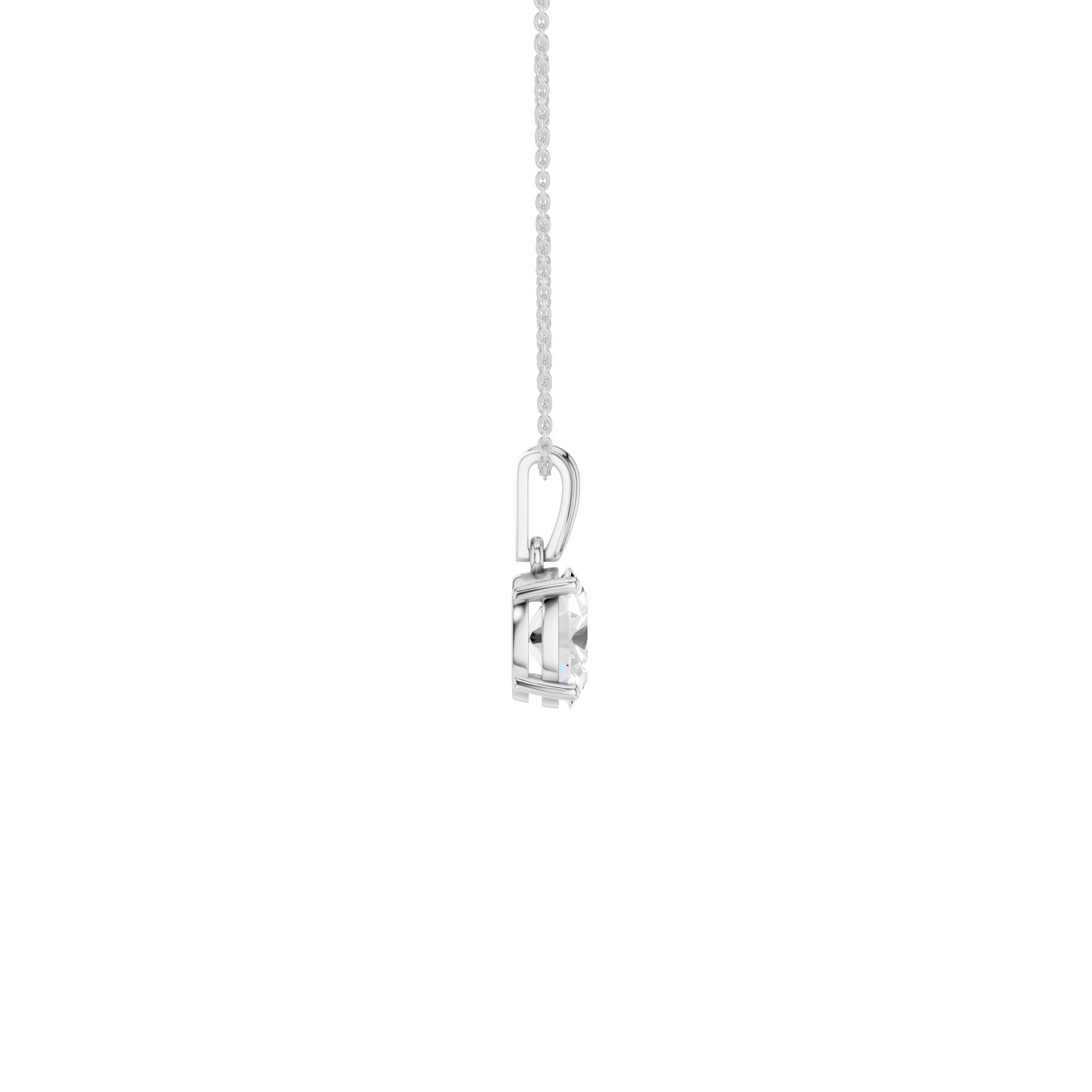 Lab-diamant anheng oval 0,50 ct F/VS – 9K hvitt gull