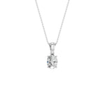 Lab-diamant anheng oval 0,50 ct F/VS – 9K hvitt gull