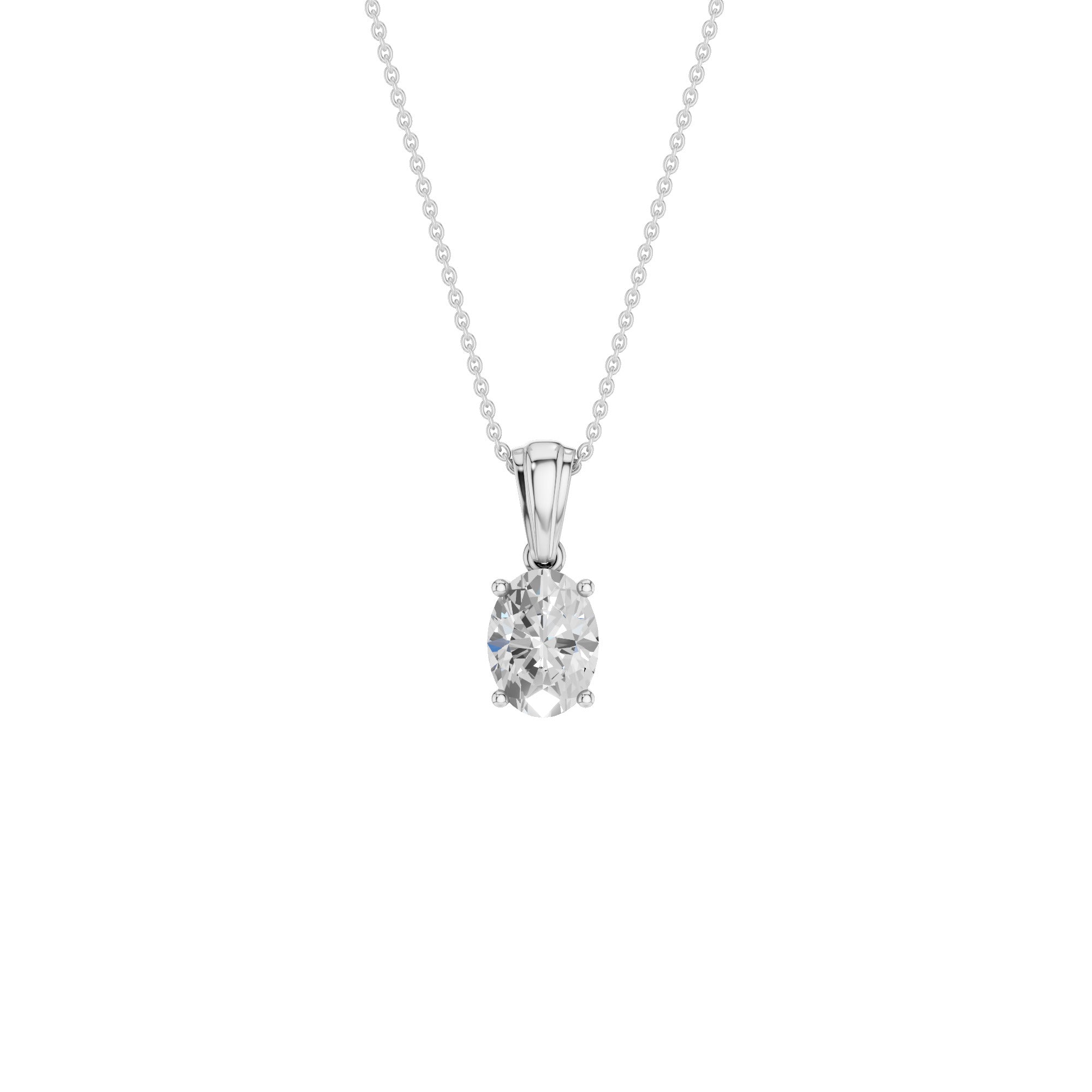 Lab-diamant anheng oval 0,50 ct F/VS – 9K hvitt gull