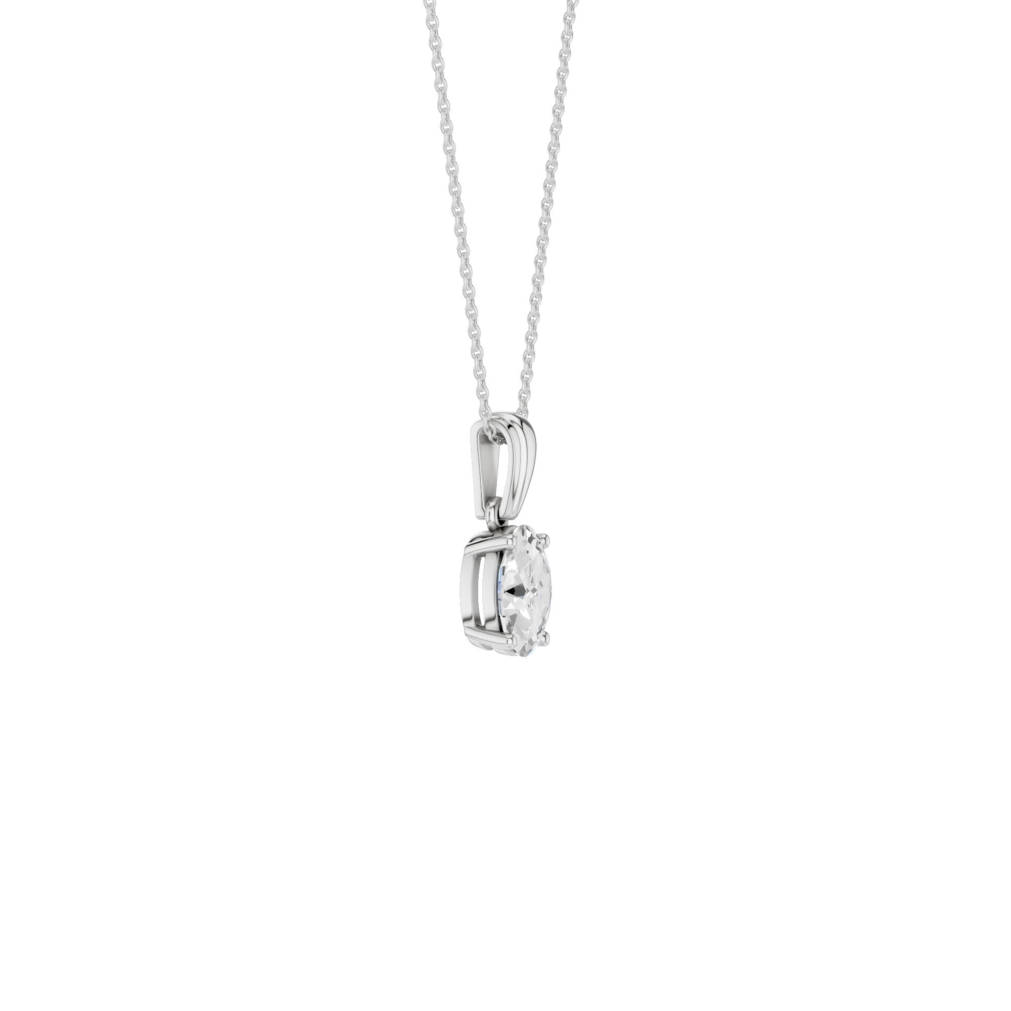 Lab-diamant anheng oval 0,50 ct F/VS – 9K hvitt gull