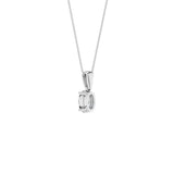 Lab-diamant anheng oval 0,50 ct F/VS – 9K hvitt gull