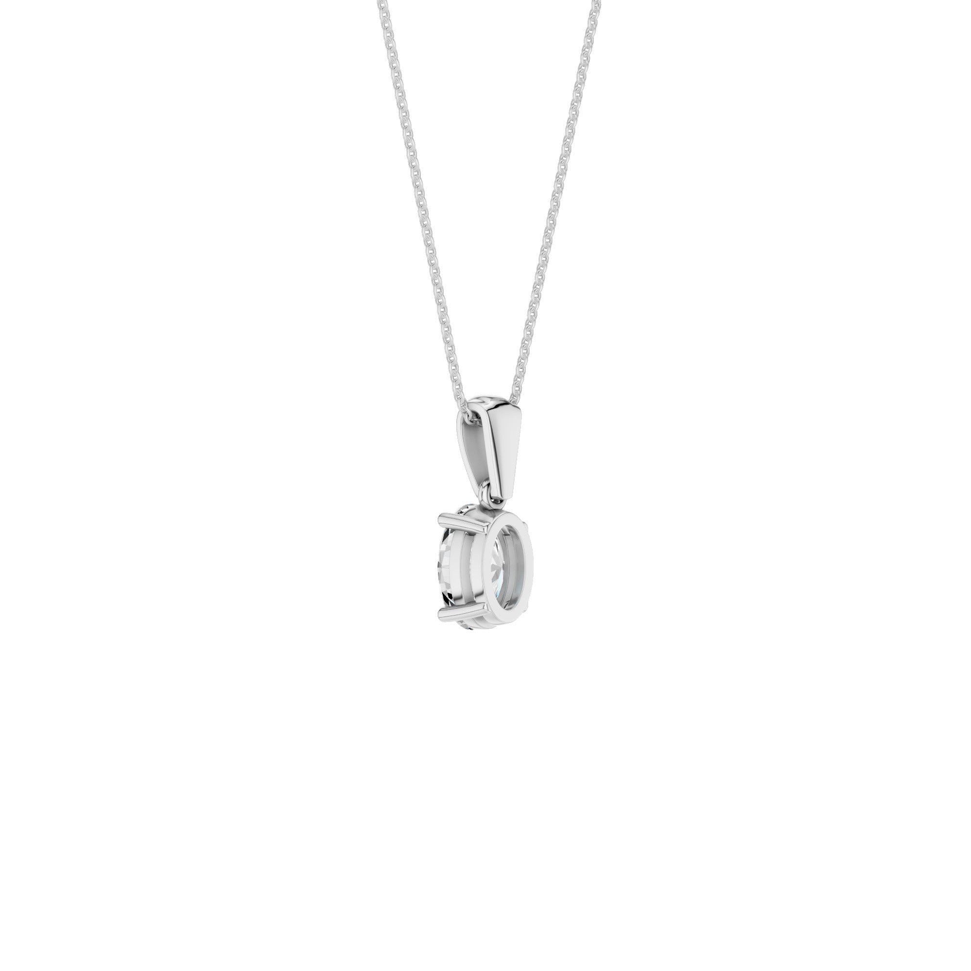 Lab-diamant anheng oval 0,50 ct F/VS – 9K hvitt gull