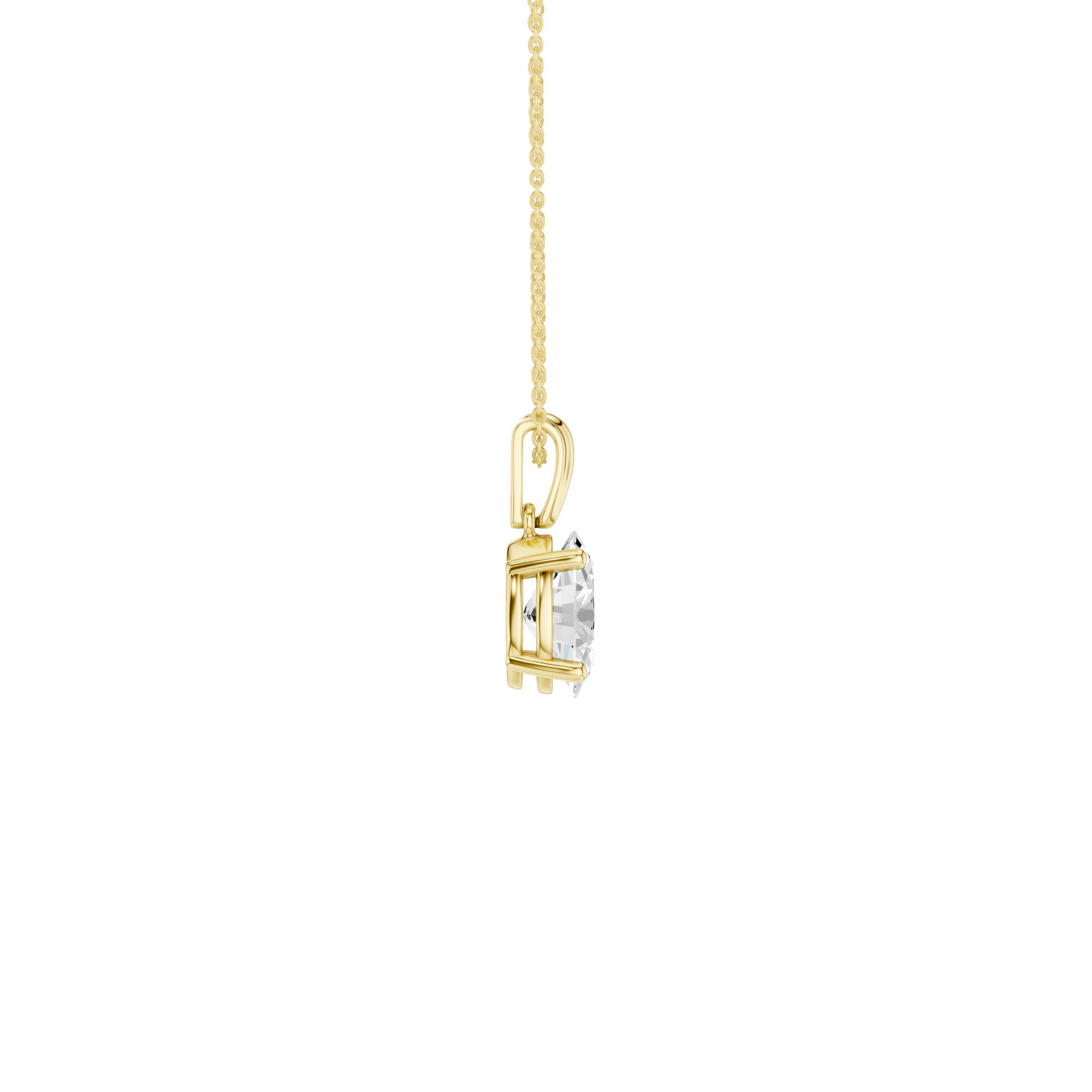 Lab-diamant anheng oval 0,75 ct F/VS – 9K gult gull