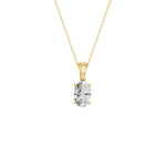 Lab-diamant anheng oval 0,75 ct F/VS – 9K gult gull