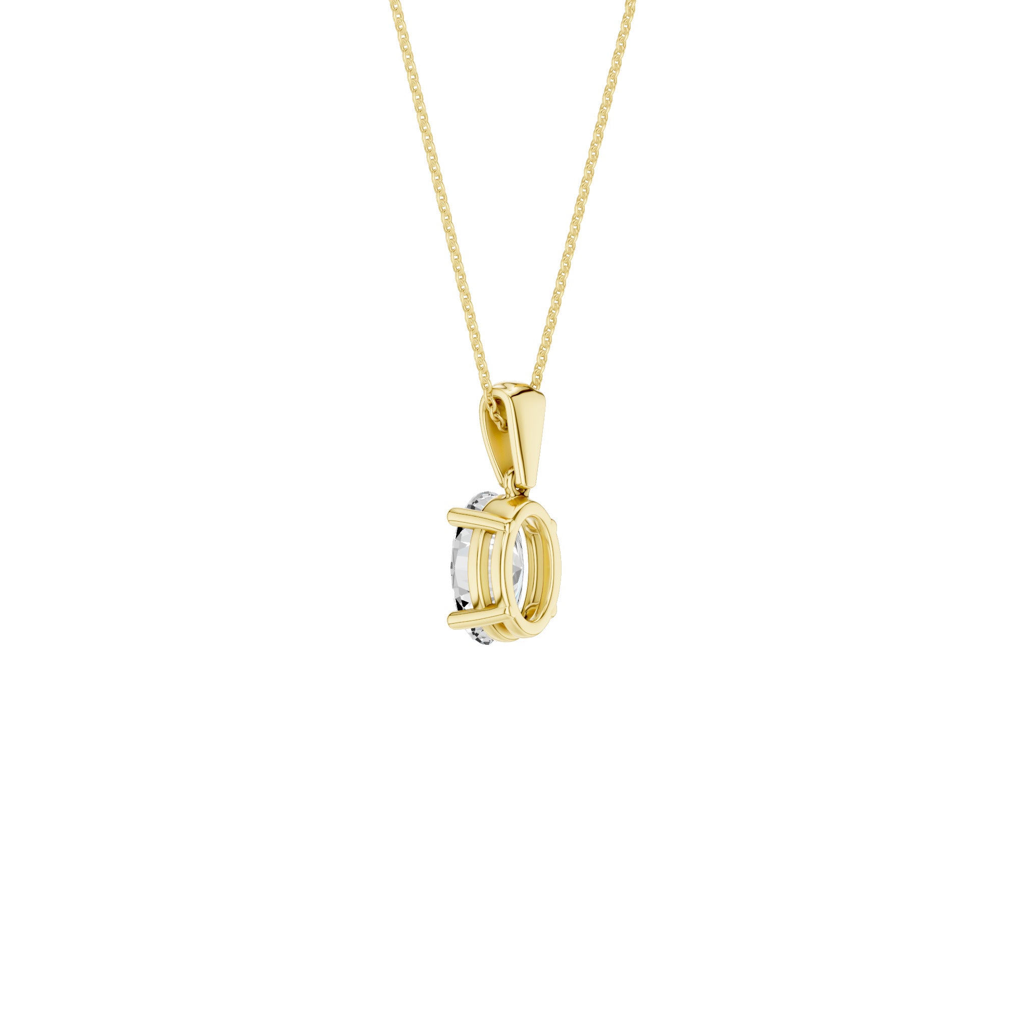 Lab-diamant anheng oval 0,75 ct F/VS – 9K gult gull
