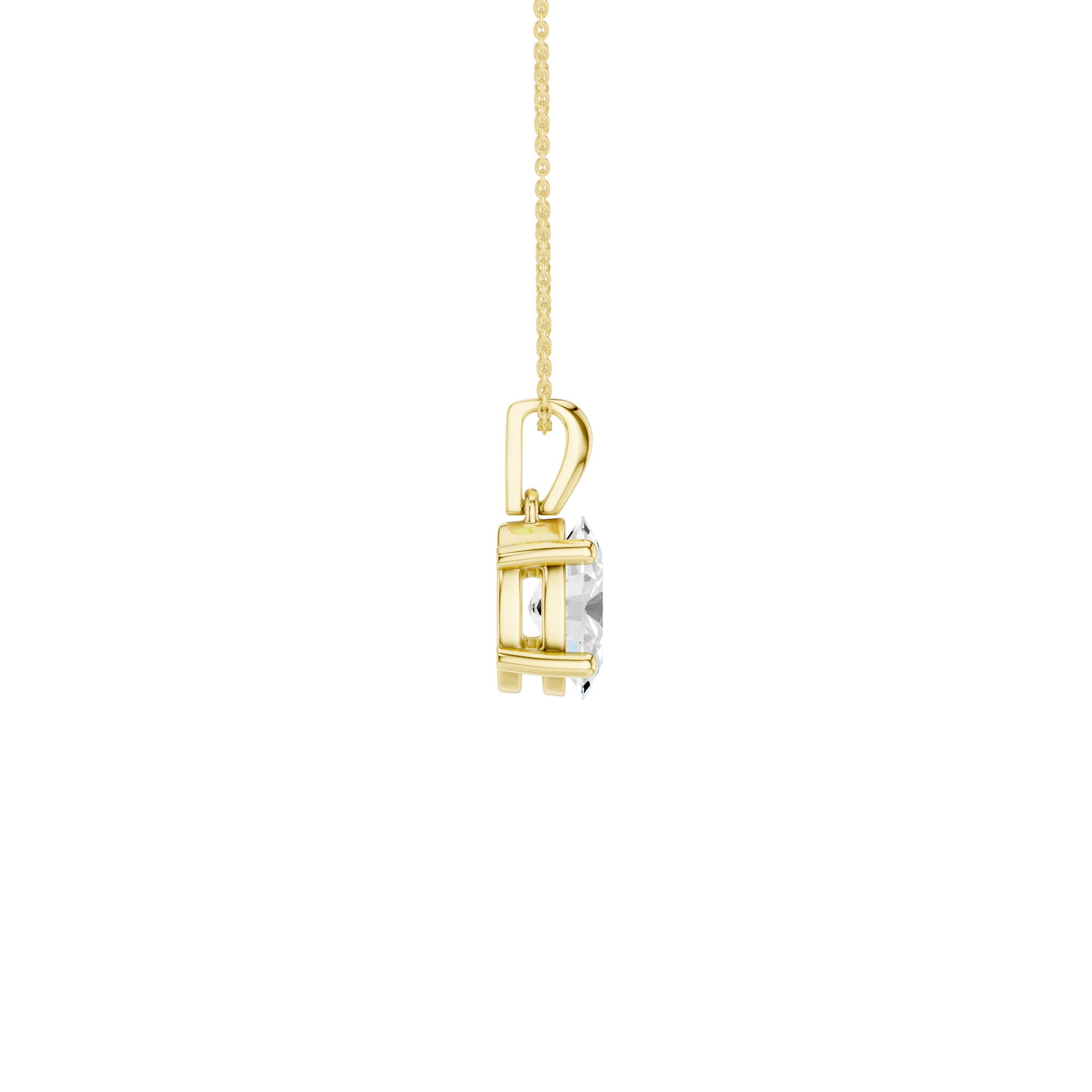 Lab-diamant anheng oval 1,00 ct F/VS – 9K gult gull