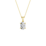 Lab-diamant anheng oval 1,00 ct F/VS – 9K gult gull