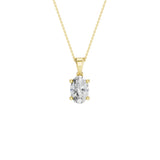 Lab-diamant anheng oval 1,00 ct F/VS – 9K gult gull