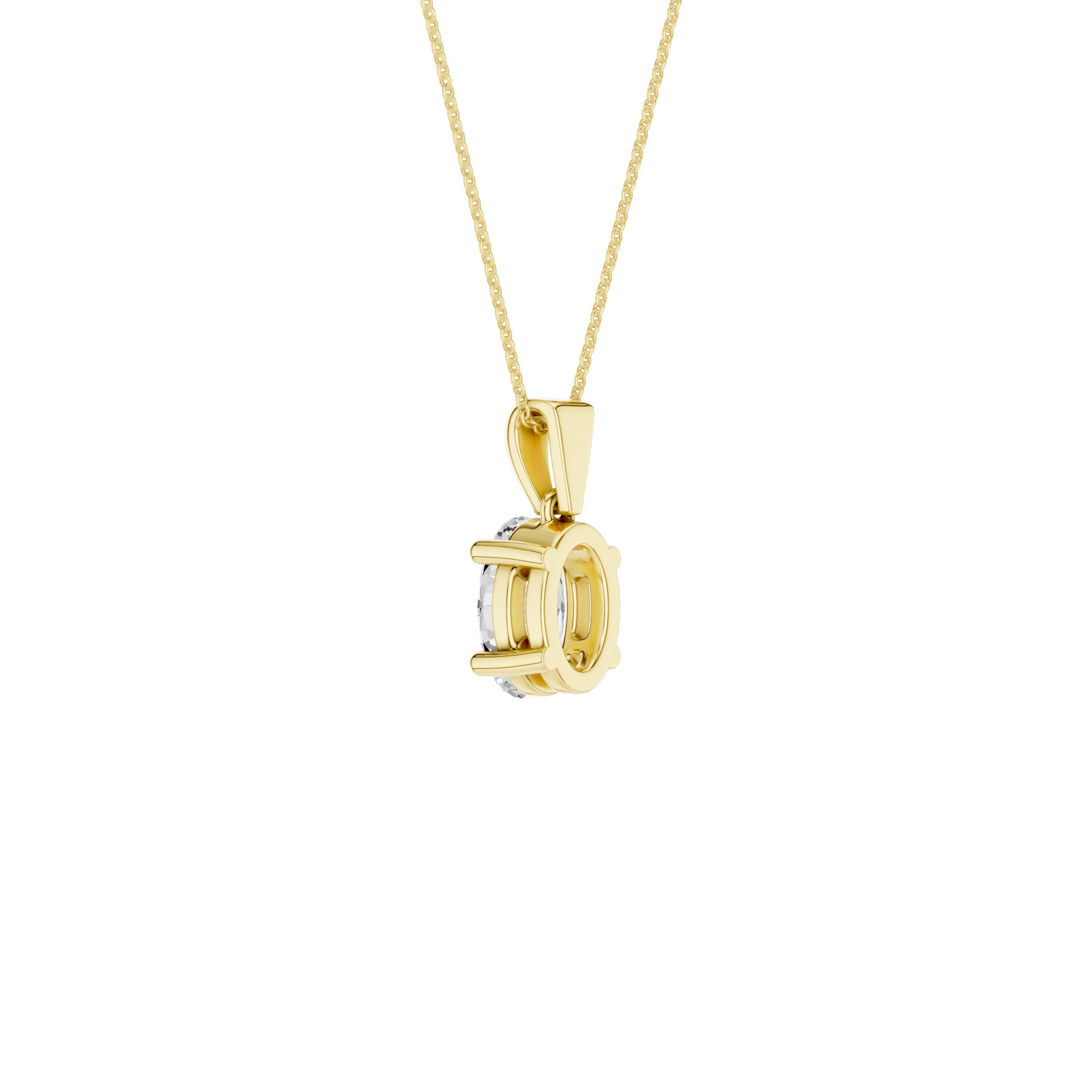 Lab-diamant anheng oval 1,00 ct F/VS – 9K gult gull