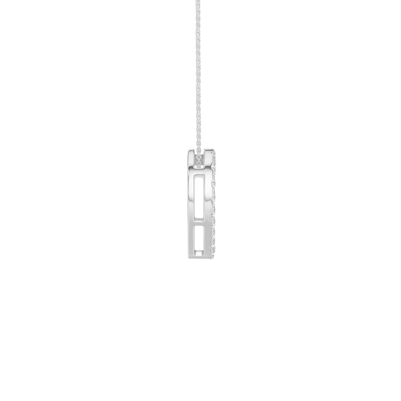 Lab-diamant hjerteanheng 0,50 ct F/VS – 9K hvitt gull
