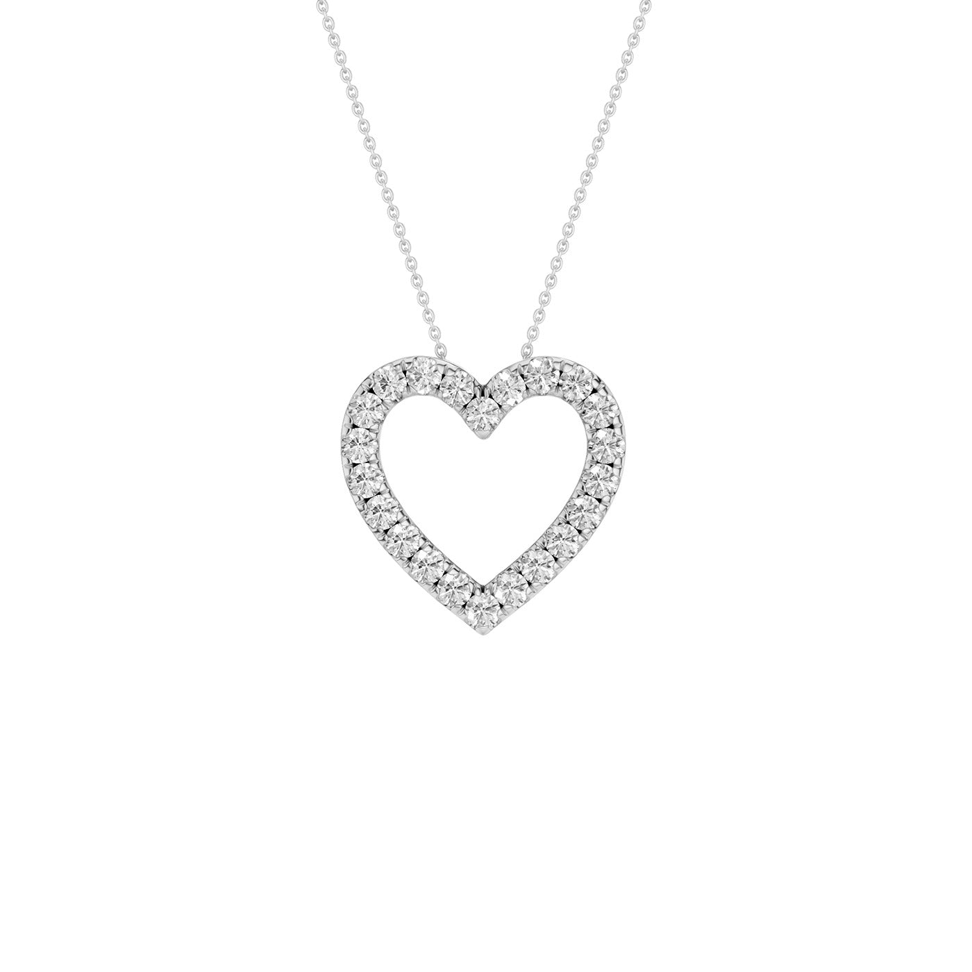 Lab-diamant hjerteanheng 0,50 ct F/VS – 9K hvitt gull