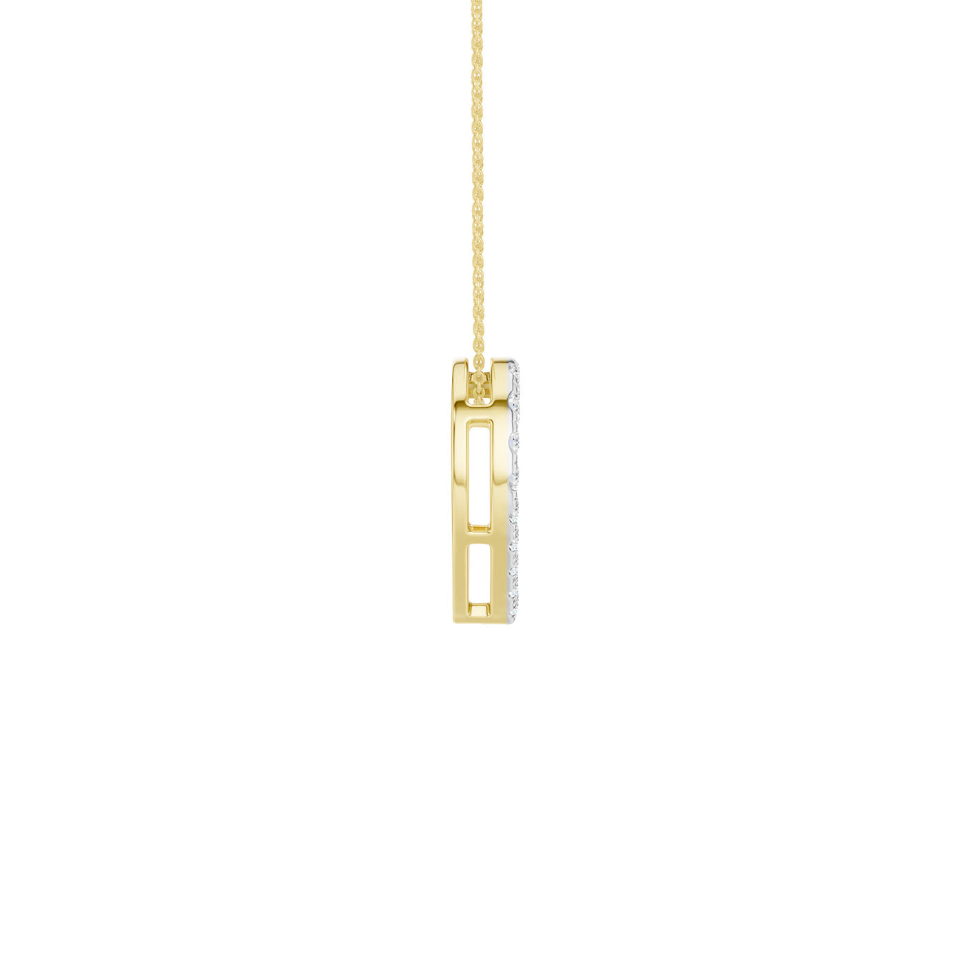Lab-diamant hjerteanheng 0,50 ct F/VS – 9K gult gull