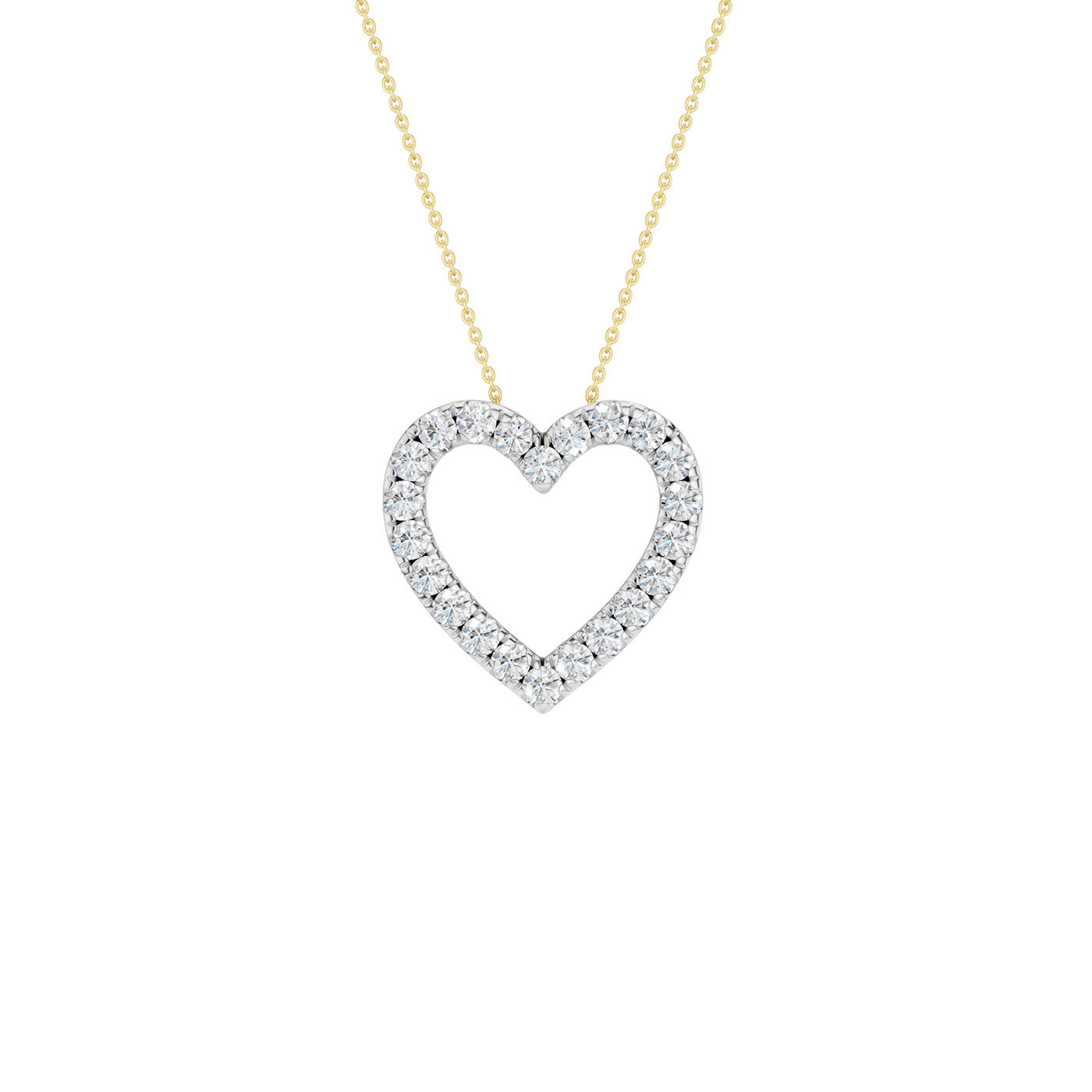 Lab-diamant hjerteanheng 0,50 ct F/VS – 9K gult gull