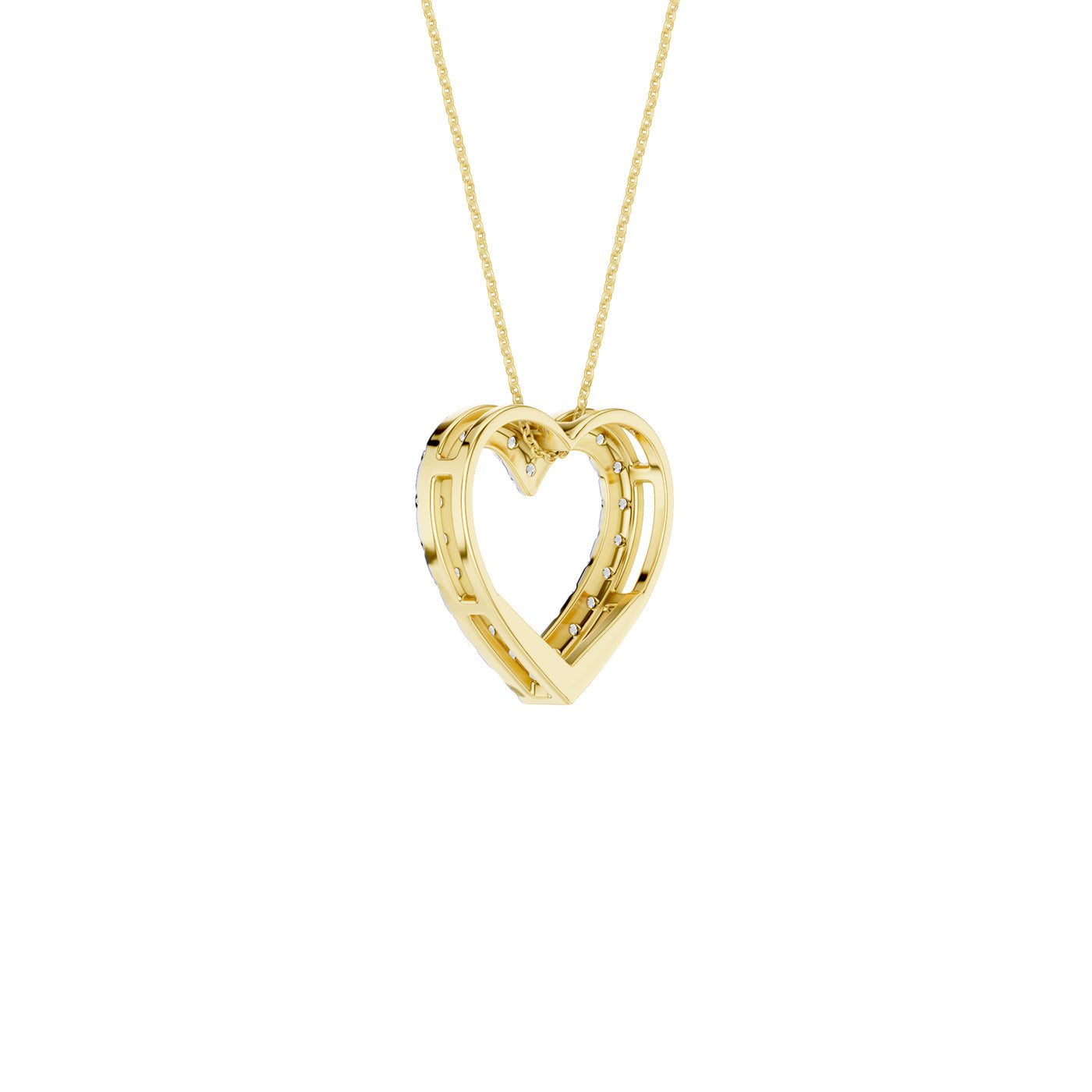 Lab-diamant hjerteanheng 0,50 ct F/VS – 9K gult gull