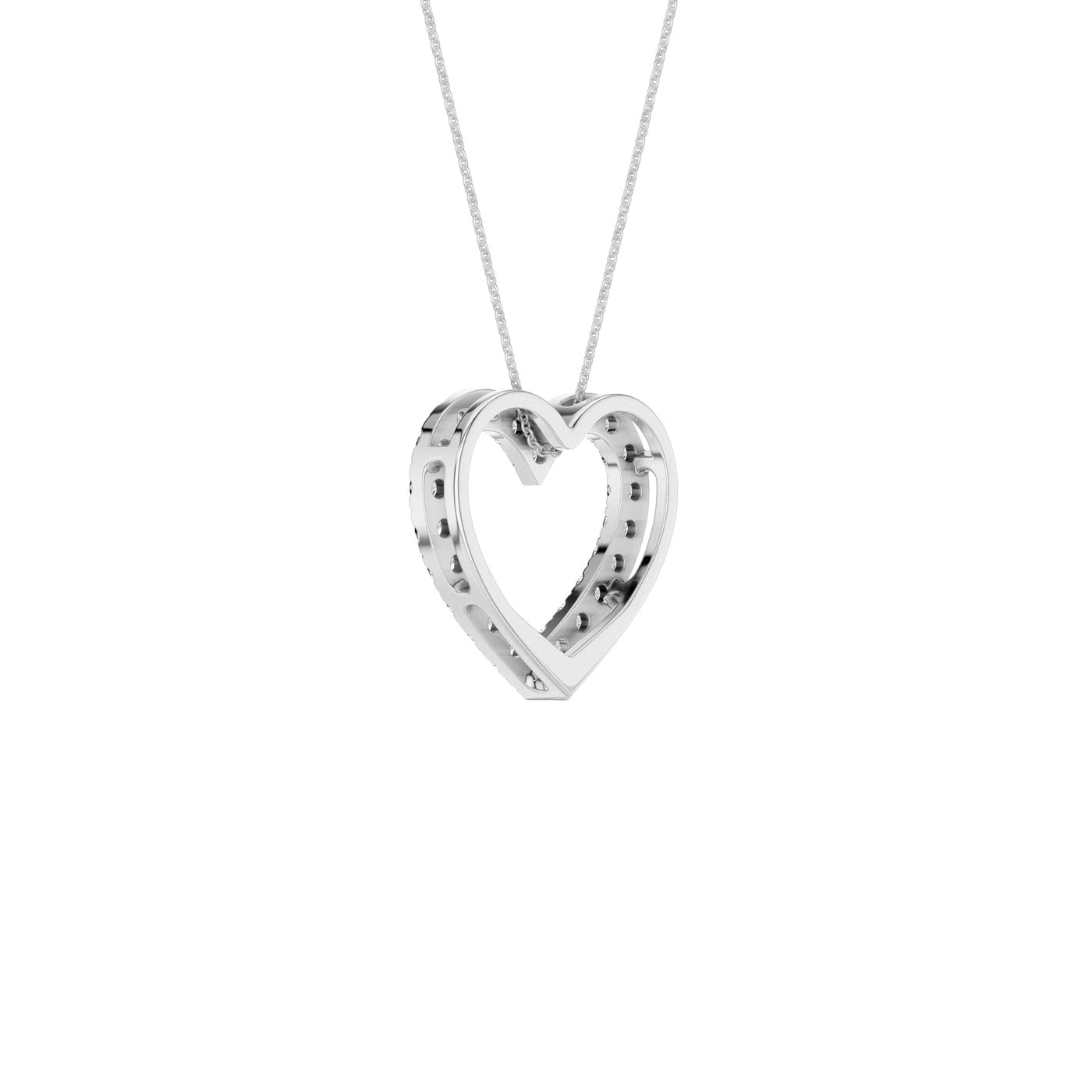 Lab-diamant hjerteanheng 0,75 ct F/VS – 9K hvitt gull