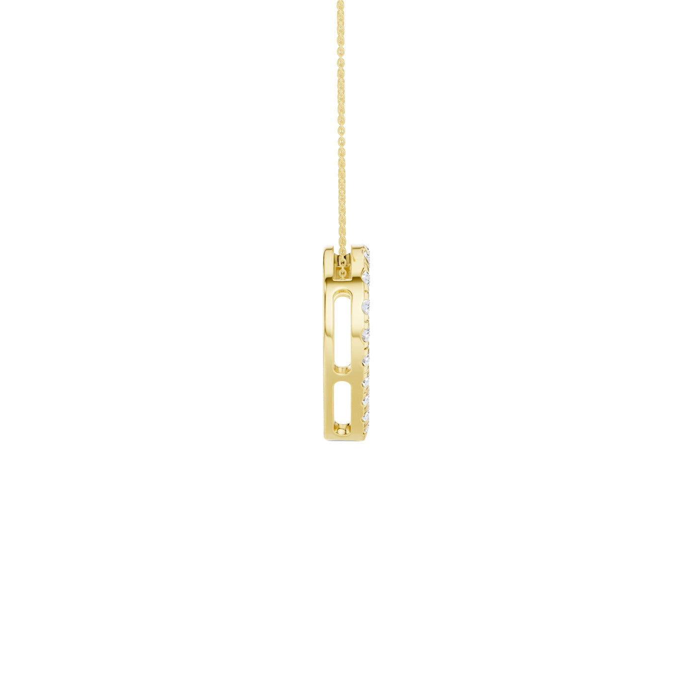 Lab-diamant hjerteanheng 0,75 ct F/VS – 9K gult gull
