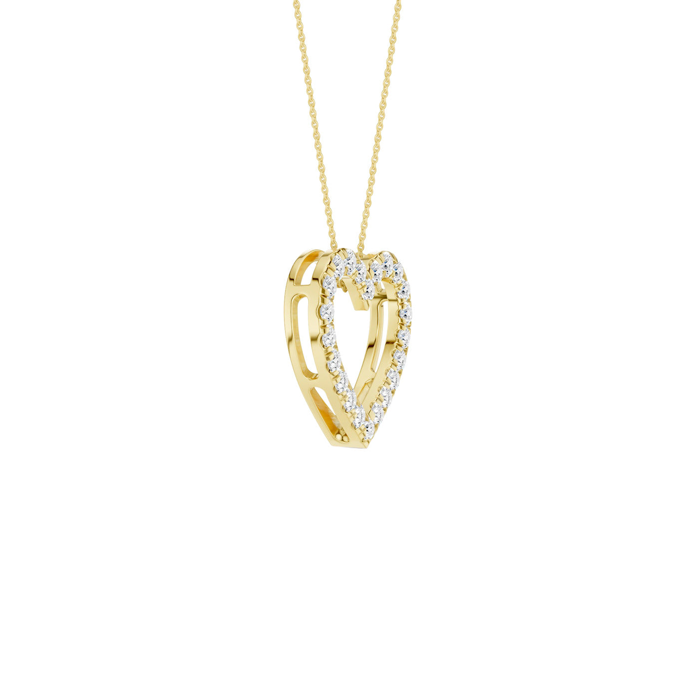 Lab-diamant hjerteanheng 0,75 ct F/VS – 9K gult gull