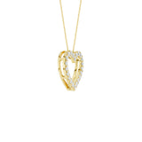 Lab-diamant hjerteanheng 0,75 ct F/VS – 9K gult gull