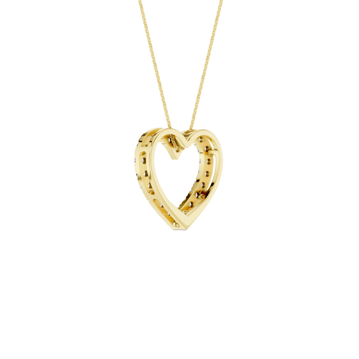 Lab-diamant hjerteanheng 0,75 ct F/VS – 9K gult gull