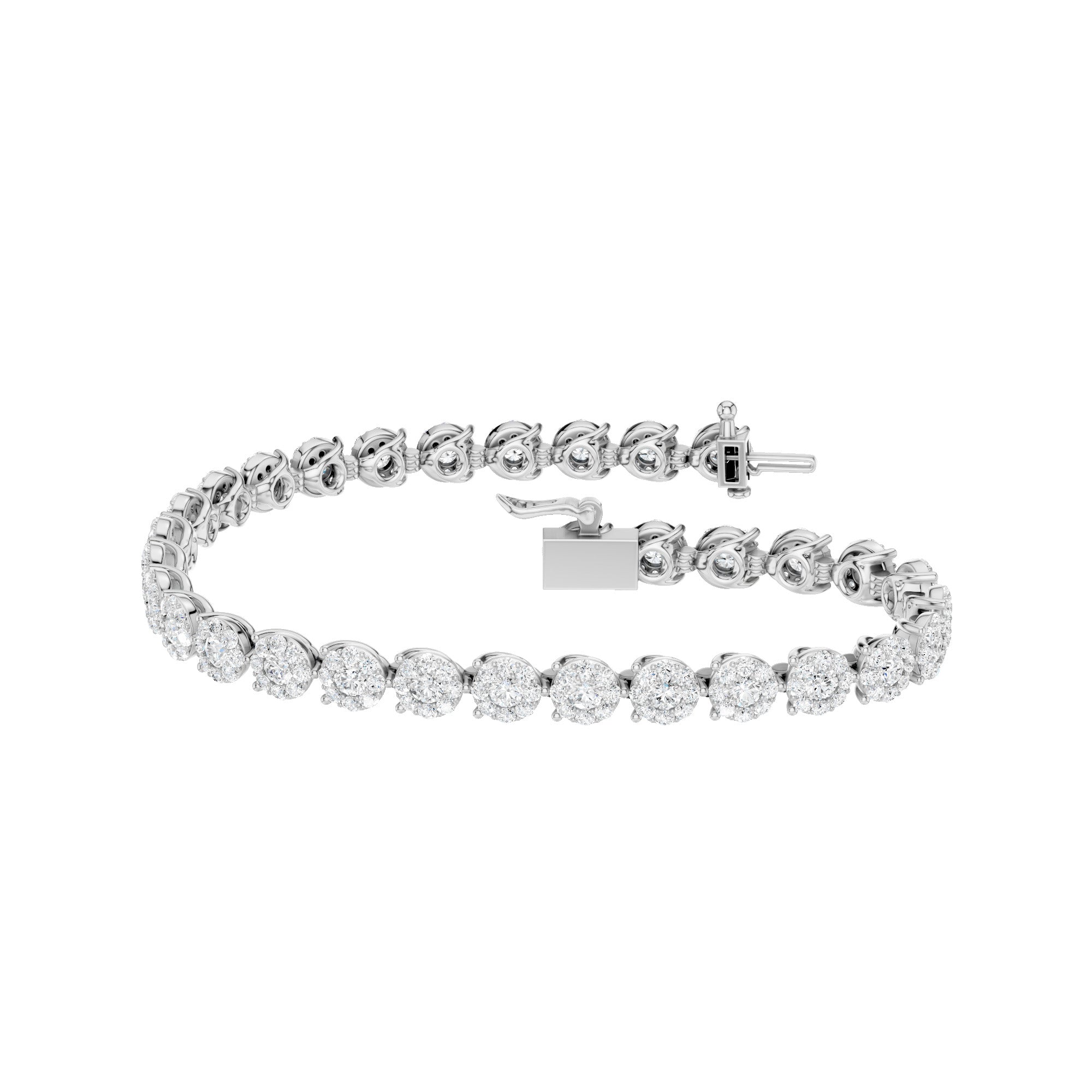 Lab-diamant tennisarmbånd 4,00 ct F/VS – 9K hvitt gull
