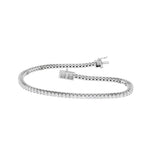 Tennisarmbånd 2,00 ct F/VS – 9K hvitt gull, sett skrått forfra