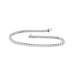 Tennisarmbånd 4,00 ct F/VS – 9K hvitt gull, sett skrått forfra