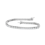 Tennisarmbånd 7,00 ct F/VS – 9K hvitt gull, sett skrått forfra