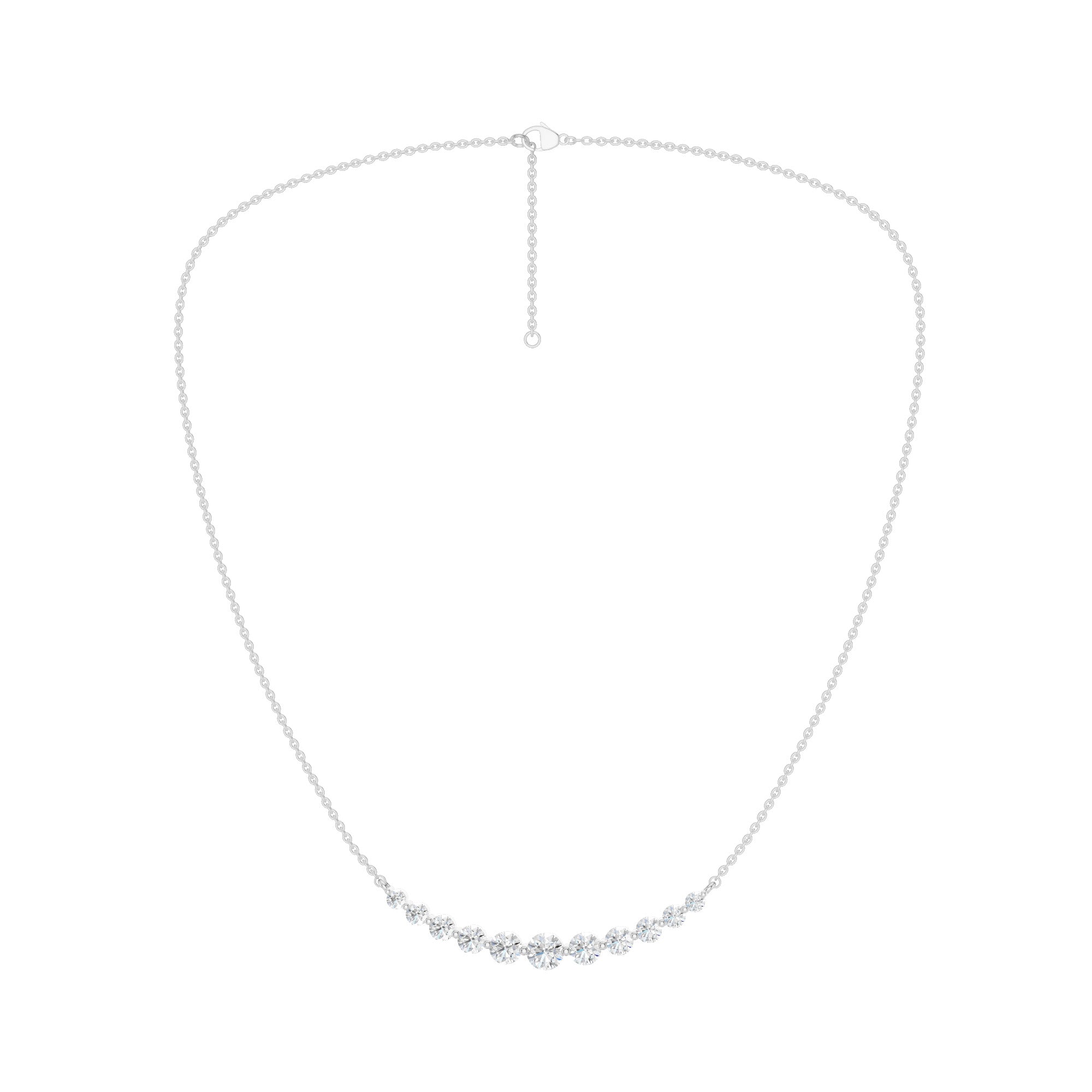 Lab-diamant collier 1,00 ct E-F/VS – 9K hvitt gull